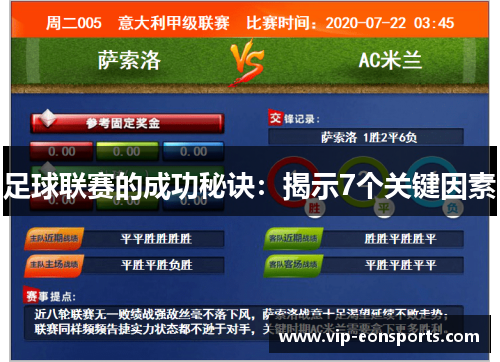 足球联赛的成功秘诀:揭示7个关键因素 足球联赛的成功秘诀:揭示7个关键因素